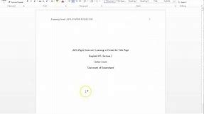 APA Formatting, Part 1 - The Title Page - 6th Edition/Simple