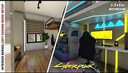 CYBERPUNK GAMING LOFT BED SETUP - GAMING & HOME OFFICE PC SETUP IDEA | INTERIOR SERIES EP-4