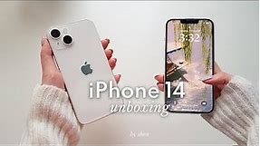 unboxing iPhone 14 starlight (256gb) ✨ | accessories, camera test & set-up