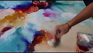 Easy Abstract painting /Demonstration/ Colorful acrylic painting on canvas by Julia Kotenko