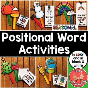Positional Words: Seasonal Activities for Pre-K, Kindergarten, ELL, Special Ed