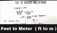 How to Convert from Feet to Meter / Feet to Meter conversion / Convert Feet to Meter / ft to m