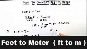 How to Convert from Feet to Meter / Feet to Meter conversion / Convert Feet to Meter / ft to m