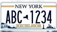 New York Excelsior license plates in need of reissue, found to be too reflective