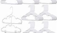 70-Pack Plastic Hangers with Clips Adults White Clothes Hangers for Closet Thin Stackable Hangers Space Saving Standard Size Suit Hangers Non-Slip Hangers Coat Hangers for Shorts Skirts Blouse Pants
