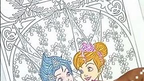 Coloring Disney Fairy Tinkerbell and Periwinkle