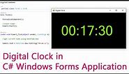 Digital Clock in C# Windows Forms Application