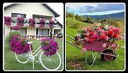 Gorgeous Bicycle Flower Plant Garden Art Decorations Ideas || Garden Decor with bicycle art