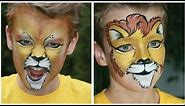 Lion face painting tutorial (2 versions) - Lion makeup