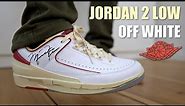 OFF WHITE AIR JORDAN 2 LOW WHITE RED REVIEW & ON FEET...ARE THESE WORTH IT?