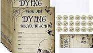 100 Pcs Halloween Party Invitations with Envelope Set 50 Halloween Skull Theme Invitation 50 Envelope Halloween Birthday Party Skull Themed Invitation for Halloween Baby Shower Favor(Scary)