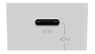 mophie USB C Charger GaN 45W 2-Port Fast Compact Foldable Charger for MacBook Pro 13, Galaxy S22/S22+/S22 Ultra/S21, Note 20/10, iPhone 14/13/12 Pro, and More - White