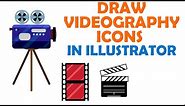 Learn How To Draw Film / Videography Icons Symbols In Adobe Illustrator CC | Knack Graphics |