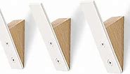 Wall Coat Hook Rack - Set of 3 - Beech Wood White Metal Hooks for Hanging Coats - Hat Hooks for Wall - Decorative Wall Hooks - Hat Hangers for Wall