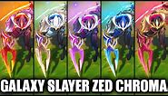 All Legendary Galaxy Slayer Zed Chroma Skins Spotlight (League of Legends)