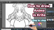 how to draw anime in krita || sketching and lineart tutorial || digital art tutorial