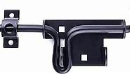 Heavy Duty Sliding Bolt Gate Latch with Padlock Hole, Slidd Bolt Gate Lock Door Latches Hardware with Screws for Wooden Fences Barn Doors, Interior and Outdoor Door Latch, Steel(Satin Black)