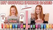 Twin Telepathy 3 Color Paint Custom Phone Cases *DIY Summer Art Makeover Challenge | Ruby and Raylee
