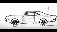How to draw a Dodge Charger | Car Tutorial | Drawing Tutorial