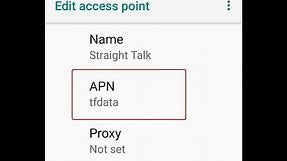 Straight Talk APN Settings for Android