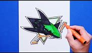 How to draw San Jose Sharks Logo (NHL Team)