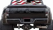 Truck Back Window Graphics - Bald Eagle American Flag Decal (P325) - USA Flag with Eagle - Universal See Through Rear Window Vinyl Wrap - Full Window Decals for Trucks