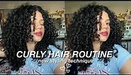 CURLY HAIR ROUTINE 🦋: 3a/3b curls, trying new styling technique for MAJOR definition??