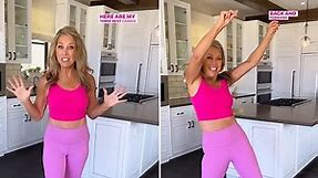 Denise Austin puts toned figure on display in pink workout gear