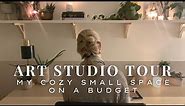 Art Studio Tour 🎨 How I Set Up and Organized my Small, Cozy, Minimalist Home Studio on a Budget