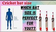 Cricket bat size chart | bat size according to height | bat size guide