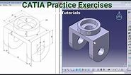 CATIA Training Course Exercises for Beginners - 4 | CATIA V5 Part Design Exercises