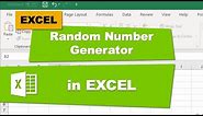 Random Number Generator in Excel