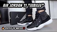 AIR JORDAN 11 "JUBILEE" REVIEW + ON FEET | OUTFIT TO MATCH