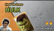 How To Draw Hulk Step By step Outline Tutorial | Bruce Banner Outline Tutorial | 🔥👌 Its art adda