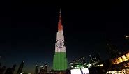 Burj Khalifa glows with Indian National flag colours