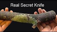 Making a Secret WOODEN LOGS KNIFE - Knife Making