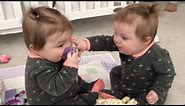 Funniest TWIN Baby Girls Share A Pacifier