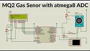 How to use mq gas sensor with atmega8 using ADC | Proteus Simulation