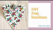 DIY: How to sew dog bandana with scrunchie back/ Free pattern included