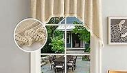 Beda Home Tassel Linen Textured Swag Curtain Valance for Farmhouses’ Kitchen; Light Filtering Rustic Short Swag Topper for Small Windows Bedroom Privacy Added Rod Pocket Design(Taupe 36x36-2PCs)