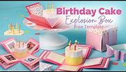 Birthday Cake Explosion Box Tutorial and SVG Template