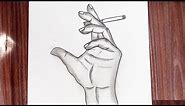 How to draw a hand with cigarette
