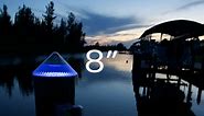 Blue Solar Dock Light – 8 Inch Cap • DokLite Solar Piling Light by Dock Life