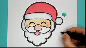 How to Draw Cute Laughing Santa EMOJI step by step - CHRISTMAS DRAWING TUTORIAL