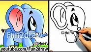 How to Draw a Cartoon Elephant - Cute Art - Easy Drawings - Fun2draw Online Drawing Classes