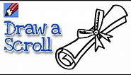How to draw a graduation scroll real easy | Step by Step with Easy, Spoken Instructions