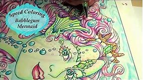 SPEED COLORING Mythical Maidens Coloring Book Bubblegum Mermaid by Annie Brown