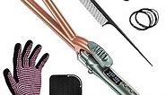 5/8 Inch Curling Iron, 16mm Curling Wand, Hair Curling Iron with Adjustable Temperature,Pencil Hair Curler for Short and Long Hair with LCD, with Heat Resistant Glove and Pad, 9-in-1 Gift Set