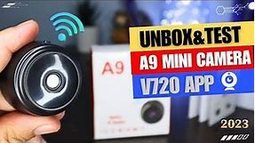 A9 Mini Camera | v720 APP Setup and Tutorial Guide | Review, Test, and Unboxing | 2023