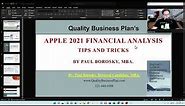 Apple Financial Analysis 2021 - Financial Statements and Ratios Tips and Tricks by Paul Borosky, MBA